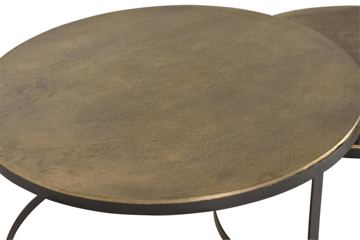 GINER Y COLOMER Ensemble de 2 tables gigognes en bronze et fer